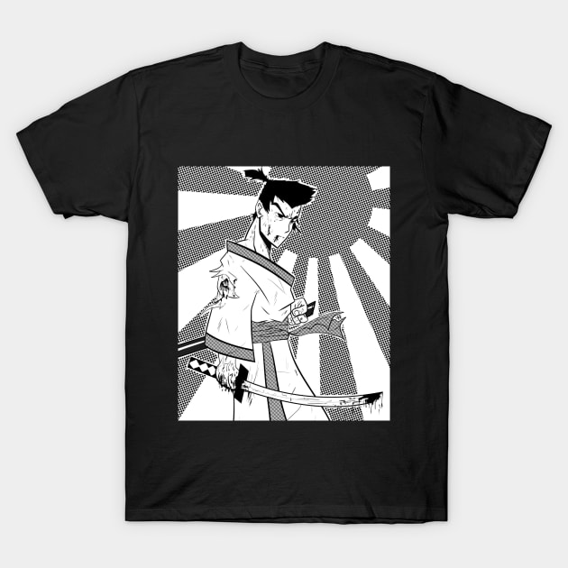 Samurai Jack Manga Style T-Shirt by AchalDraws